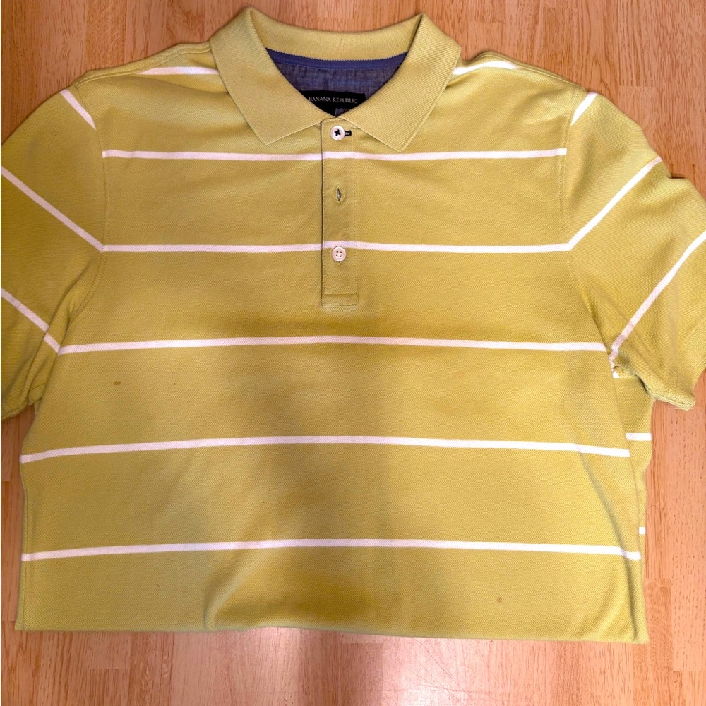 Banana Republic Lime and White Polo